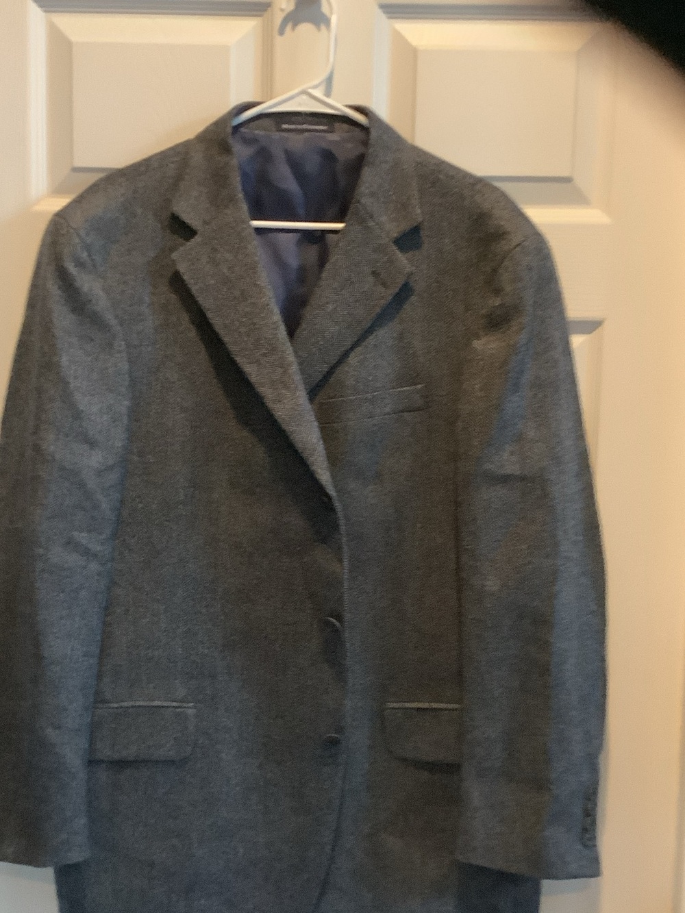 Lands' End Men's Gray 100% Wool Herringbone Sport Coat